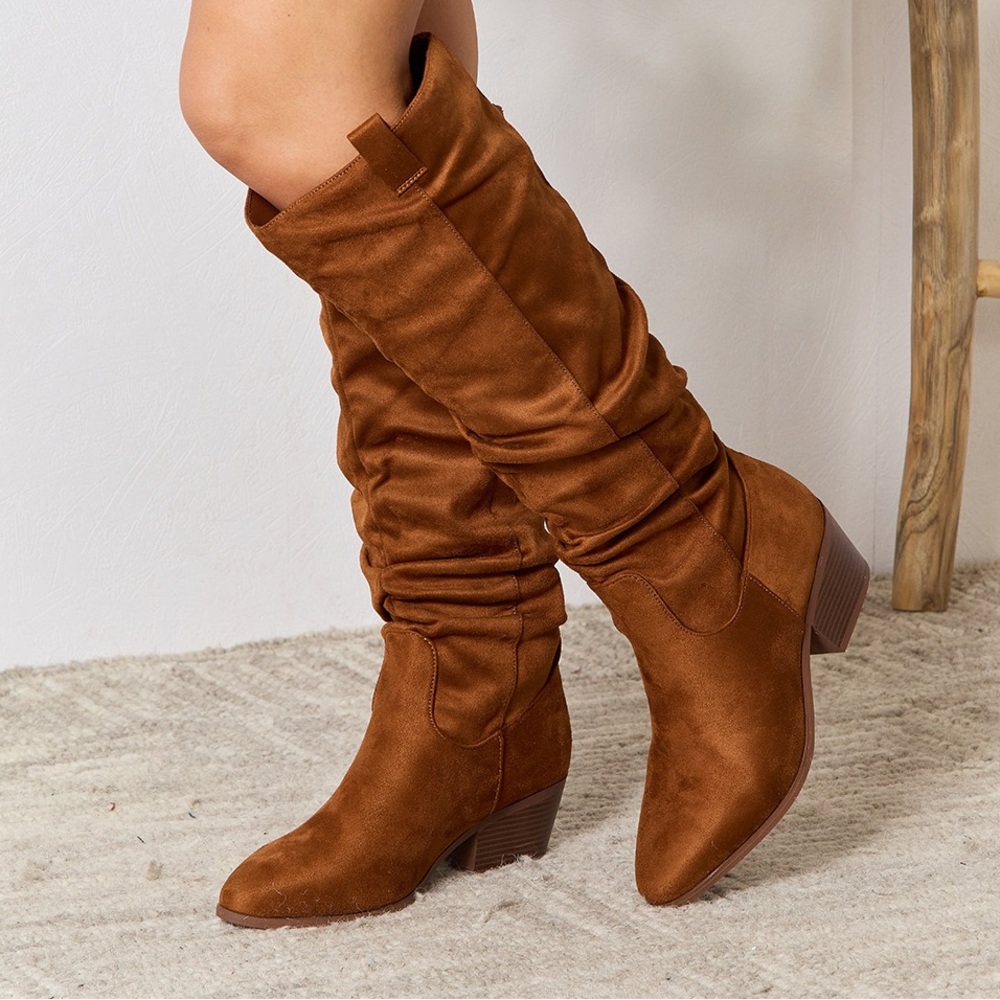 NEW**-East Lion Corp Block Heel Knee High Boots OFFERS WELCOME